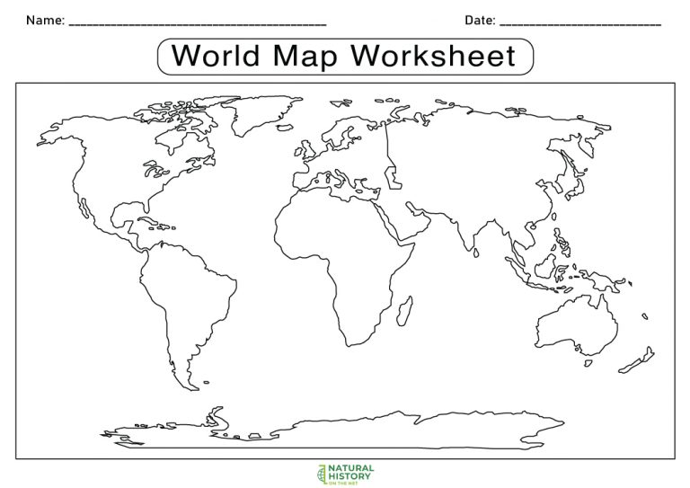 Free Printable World Map Worksheets